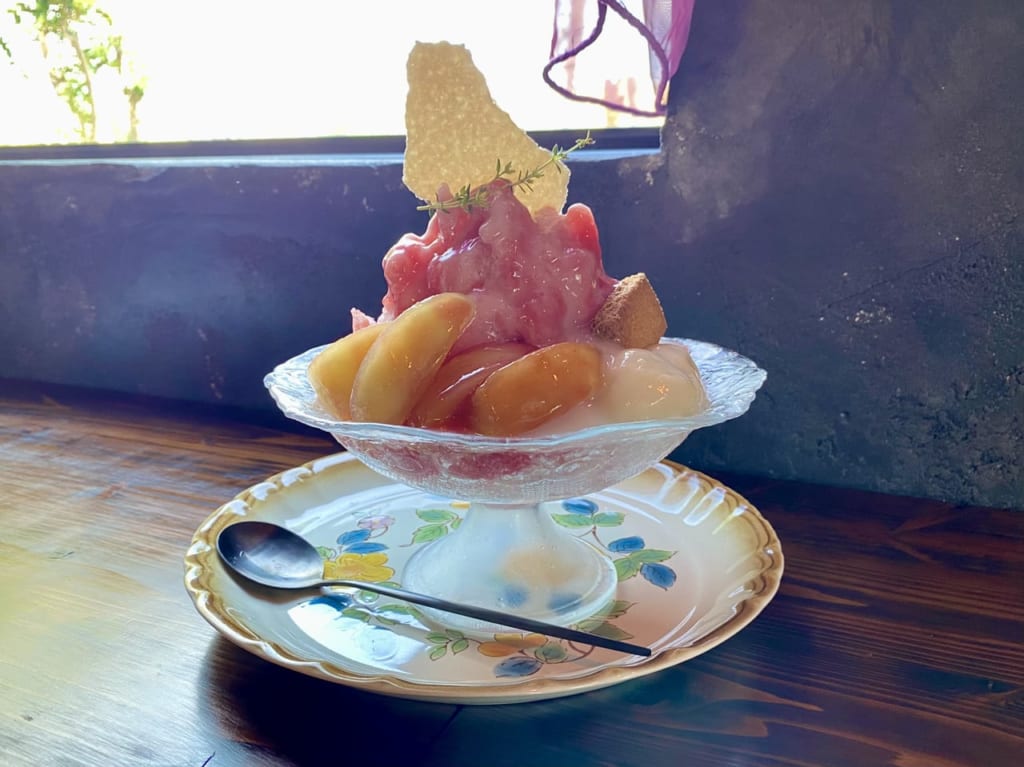 桃と杏仁の氷