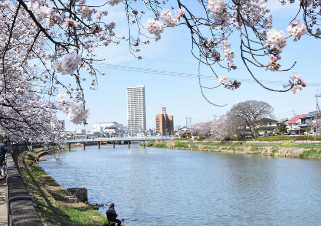 春日部市内の様子